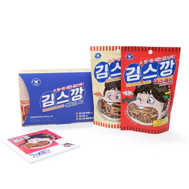 MANJUN Kimskkang Seaweed (Nori) Snack Combo Edition (김스깡 오리지널 & 매운불맛 콤보) 3.88oz (110g)