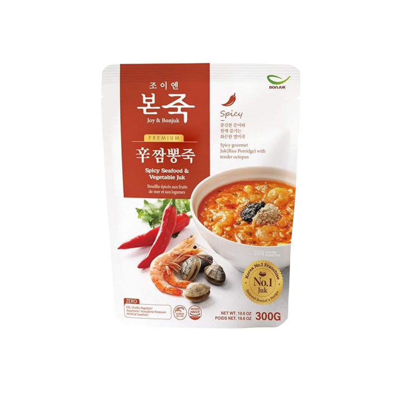 BONJUK Octopus & Kimchi (Juk) Porridge - Korean soup stew Kfood, Hearty Breakfast Oat Meal – 10.6oz(300g), pouch type