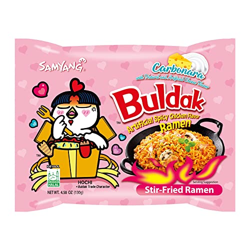 Samyang Buldak Jjajang Korean Spicy Hot Chicken Stir-Fried Noodles 4.94oz (Pack of 5)