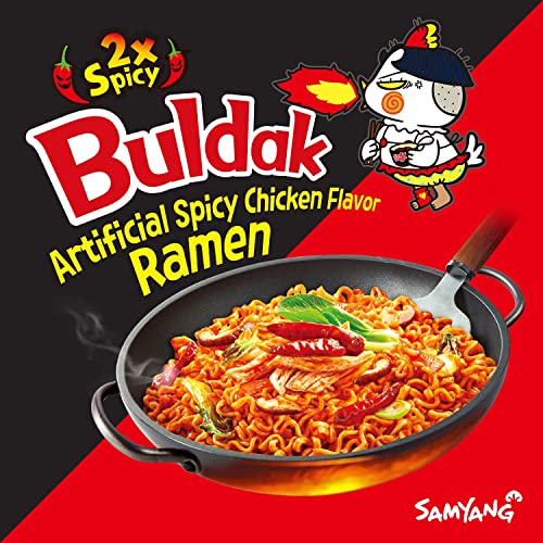 Samyang Buldak Jjajang Korean Spicy Hot Chicken Stir-Fried Noodles 4.94oz (Pack of 5)