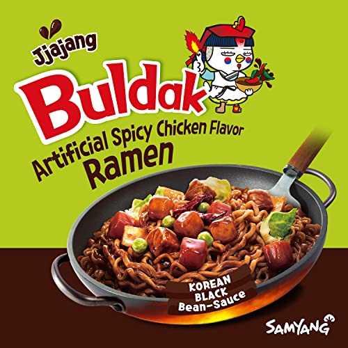 Samyang Buldak Jjajang Korean Spicy Hot Chicken Stir-Fried Noodles 4.94oz (Pack of 5)