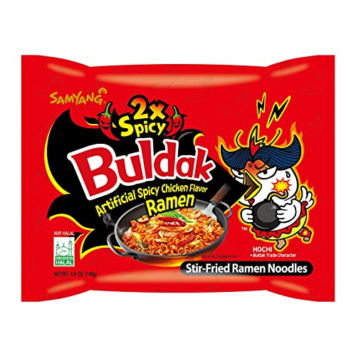 Samyang Buldak Jjajang Korean Spicy Hot Chicken Stir-Fried Noodles 4.94oz (Pack of 5)