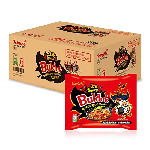 Samyang Buldak Jjajang Korean Spicy Hot Chicken Stir-Fried Noodles 4.94oz (Pack of 5)