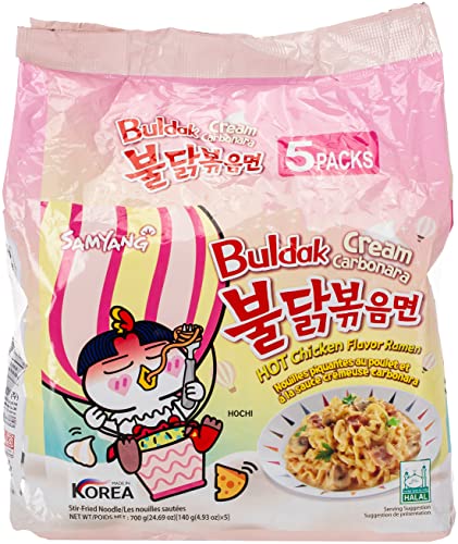 Samyang Buldak Jjajang Korean Spicy Hot Chicken Stir-Fried Noodles 4.94oz (Pack of 5)