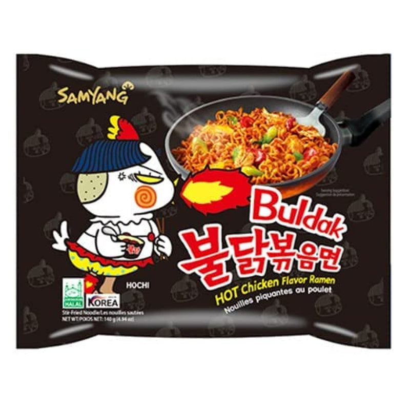 Samyang Buldak Jjajang Korean Spicy Hot Chicken Stir-Fried Noodles 4.94oz (Pack of 5)