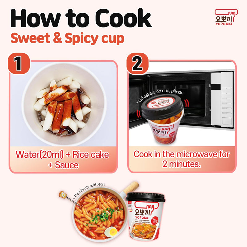 Yopokki Instant Tteokbokki Cup Sweet & Spicy - 140g