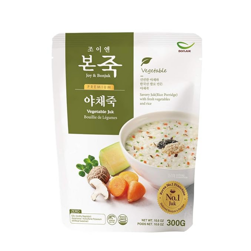 BONJUK Abalone & Mushroom (Juk) Rice Porridge - Ready to eat meal (300g), Easy to prepare porridge pouch