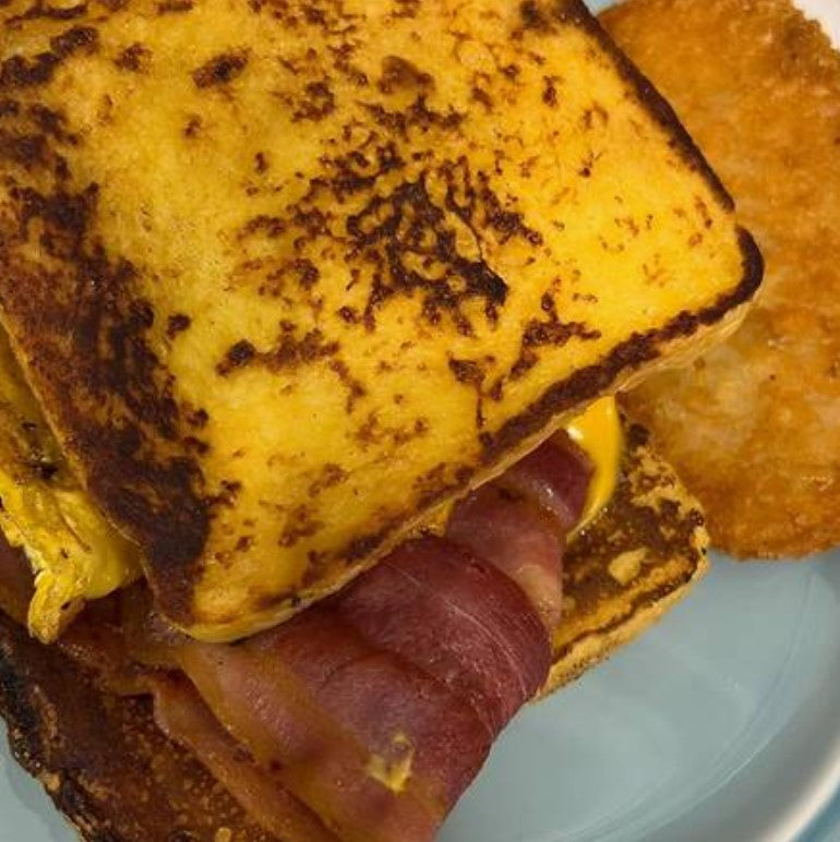 Bacon, Egg, and Cheese French Toast Sandwich