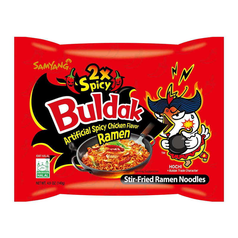 SAMYANG Buldak Chicken Flavor Ramen Noodles Multi 2xSpicy, 삼양 핵불닭볶음면 멀티 2x 매운맛 (153g) (Pack of 5)