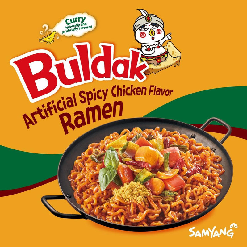 SAMYANG Buldak Chicken Flavor Ramen Noodles Multi Curry, 삼양 불닭볶음면 멀티 카레 (153g) (Pack of 5)