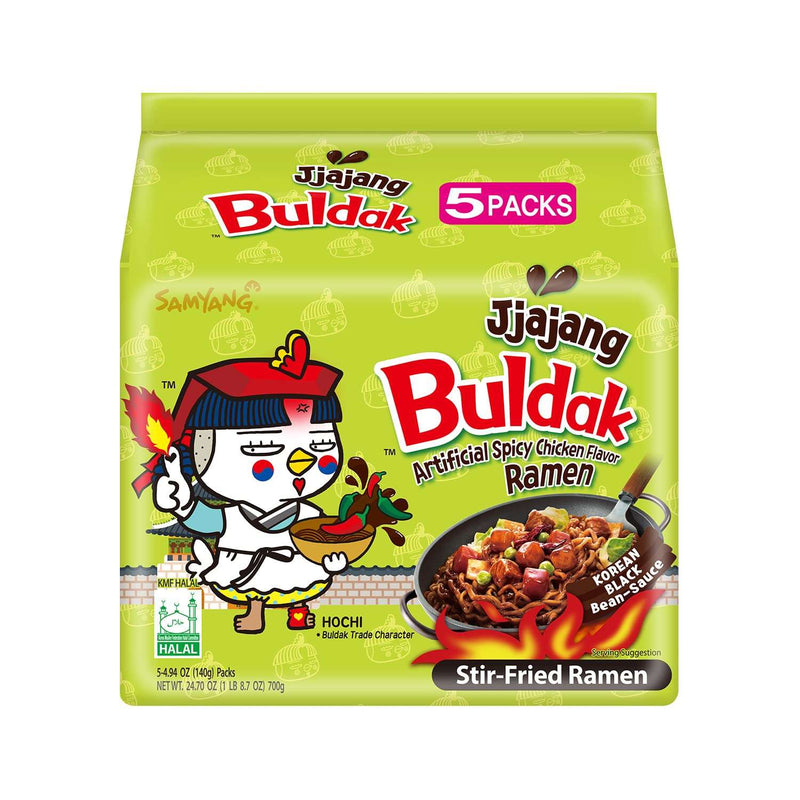 SAMYANG Buldak Chicken Flavor Ramen Noodles Multi Jiajang, 삼양 불닭볶음면 멀티 짜장 (153g) (Pack of 5)