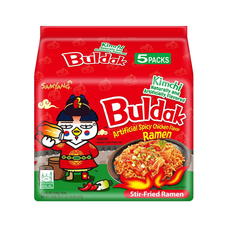 SAMYANG Buldak Chicken Flavor Ramen Noodles Multi Kimchi, 삼양 불닭볶음면 멀티 김치 (153g) (Pack of 5)