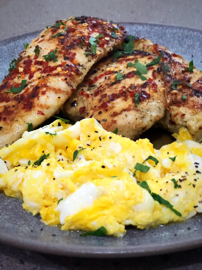 Grilled Chicken and Eggs