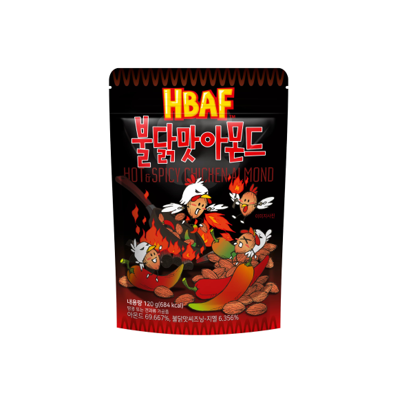 HBAF Korean Seasoned Hot Spicy Chicken Almonds (120g)